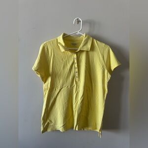 Women’s St. John’s Bay yellow polo top shirt L